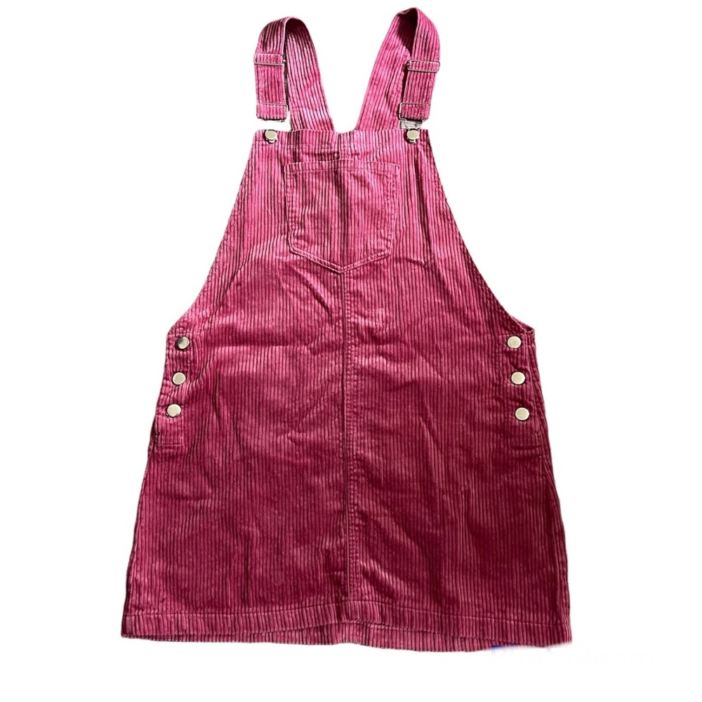 FOREVER 21 pink corduroy overalls skirt size large